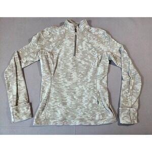 Lululemon Jacket‎ Womens 8 Its Rulu Run Half Zip Gray White Jacquard Opal